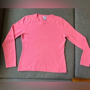 100% Cashmere - Pink Crew Neck Sweater - Size Large